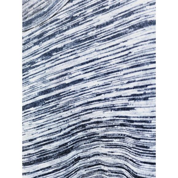 JM Collection Heathered Blouse 3/4 Sleeve Shark Bite Top Stretch Black White L - Picture 4 of 5